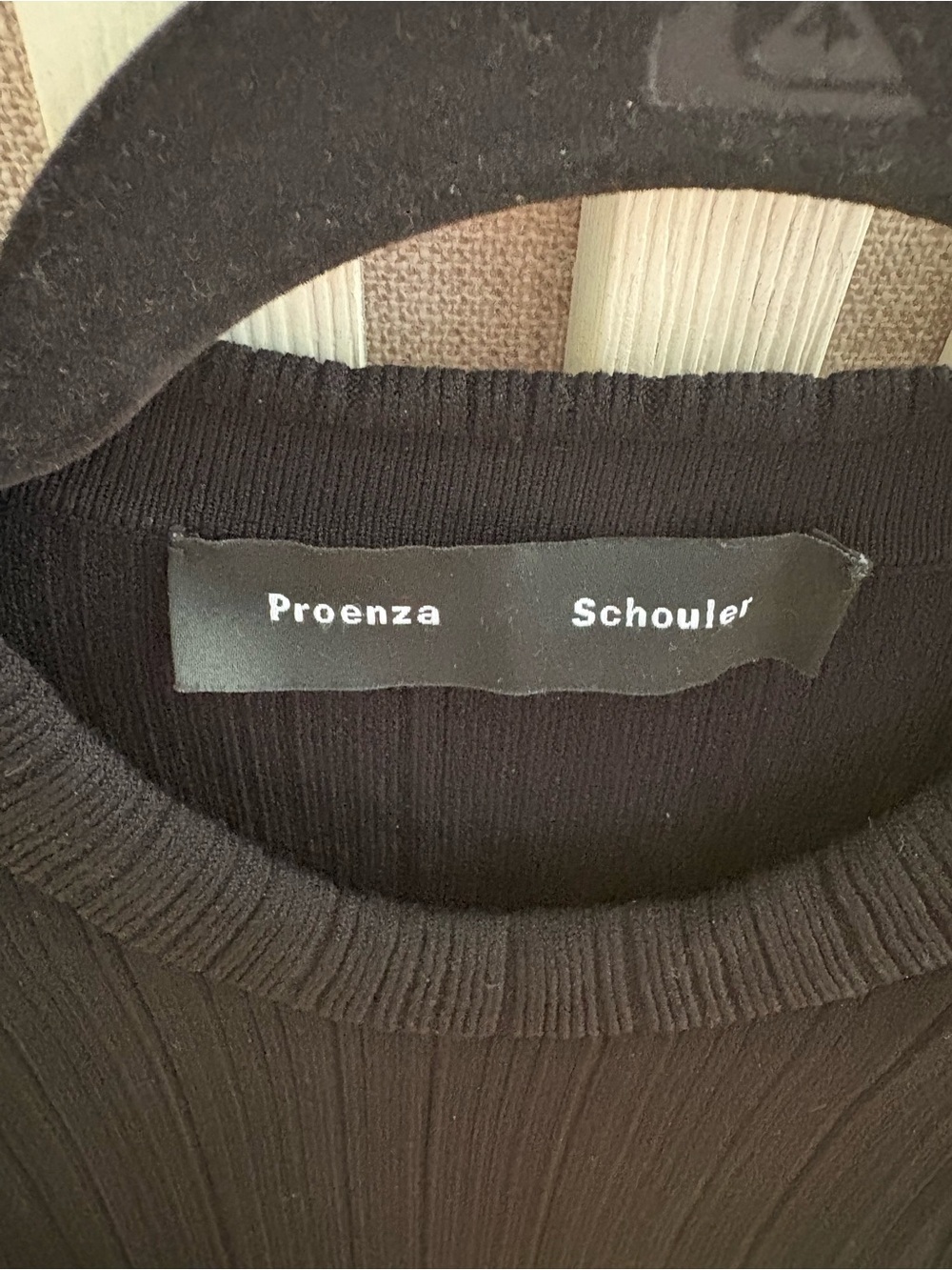 Proenza Schouler Black Ribbed Crewneck Sweater
